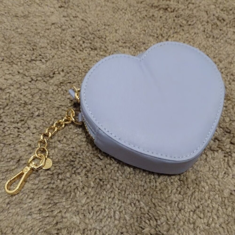 Stoney Clover Lane heart keychain pouch in sunshine state of mind purple